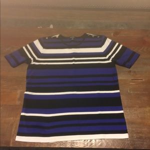 Ralph Lauren 2X Blue Black white stripe T-shirt